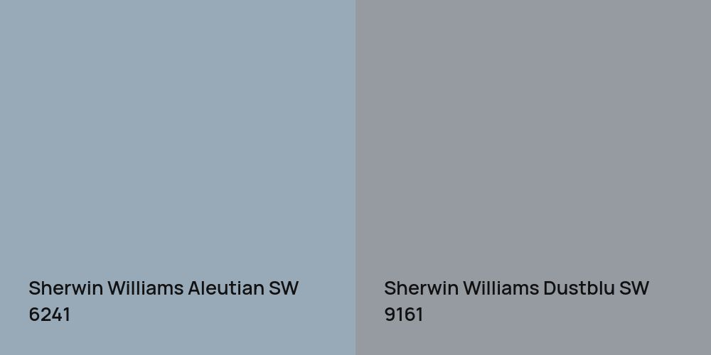 Sherwin Williams Aleutian vs. Sherwin Williams Dustblu