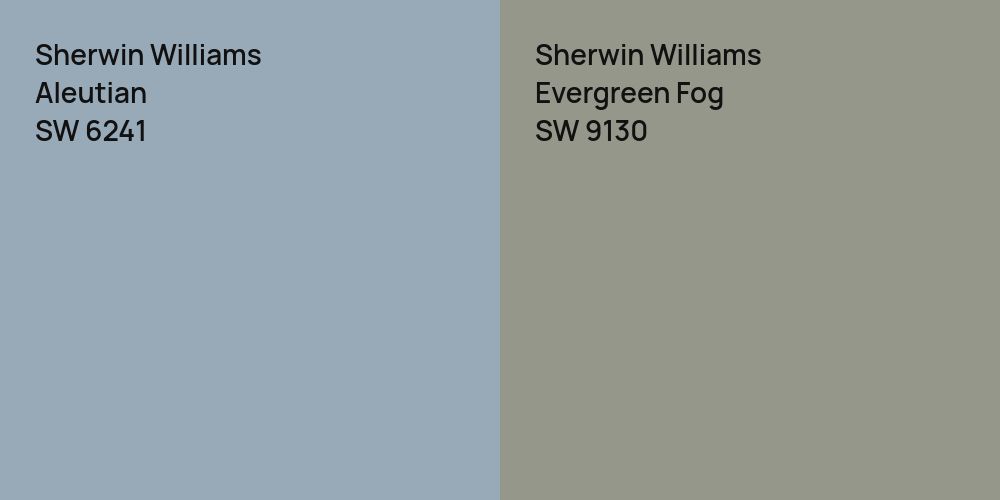 Sherwin Williams Aleutian vs. Sherwin Williams Evergreen Fog