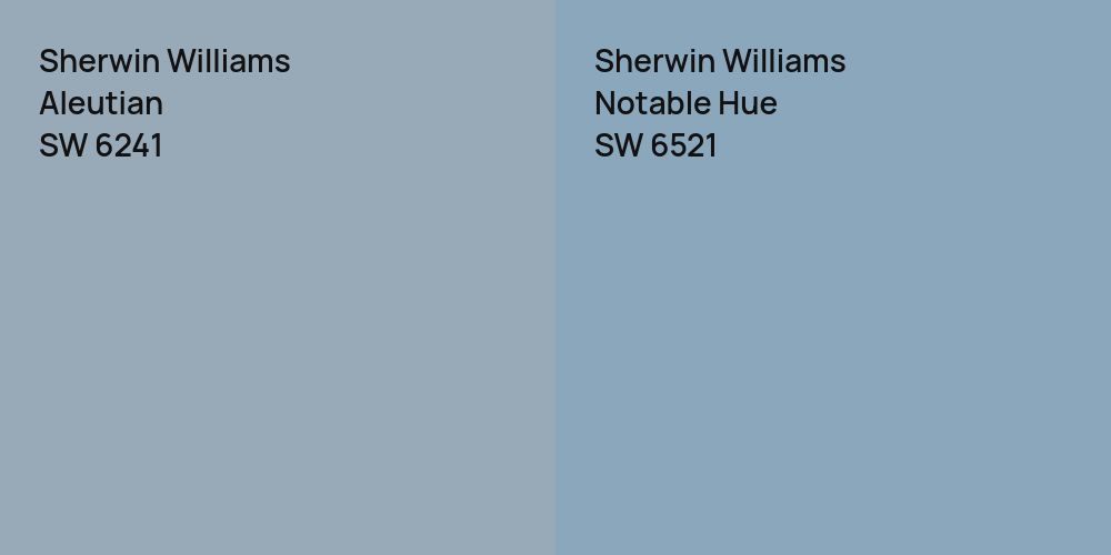 Sherwin Williams Aleutian vs. Sherwin Williams Notable Hue