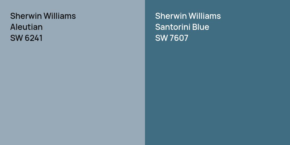 Sherwin Williams Aleutian vs. Sherwin Williams Santorini Blue