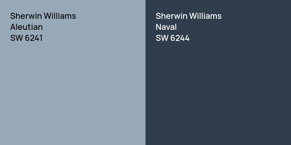 Sherwin Williams Aleutian vs. Sherwin Williams Naval