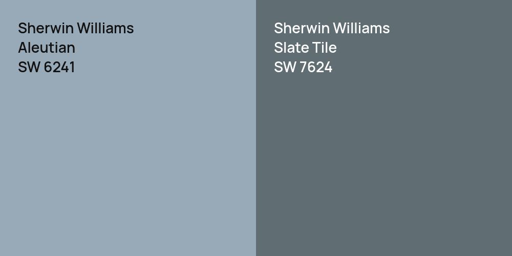 Sherwin Williams Aleutian vs. Sherwin Williams Slate Tile