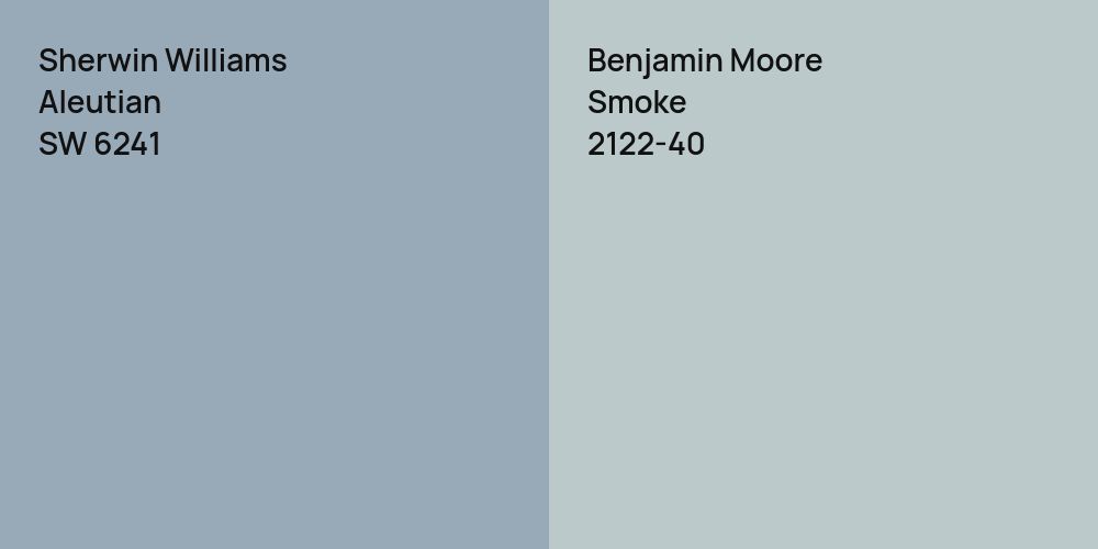 Sherwin Williams Aleutian vs. Benjamin Moore Smoke