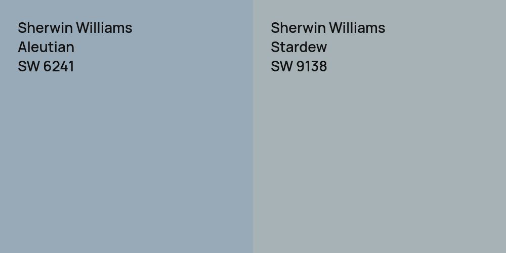 Sherwin Williams Aleutian vs. Sherwin Williams Stardew