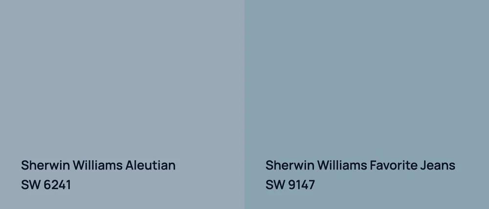 Sherwin Williams Aleutian SW 6241 vs Sherwin Williams Favorite Jeans SW 9147