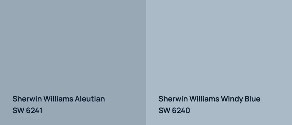 Sherwin Williams Aleutian SW 6241 vs Sherwin Williams Windy Blue SW 6240