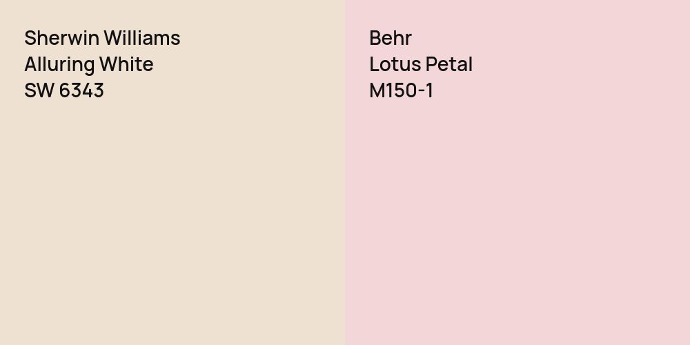 Sherwin Williams Alluring White vs. Behr Lotus Petal