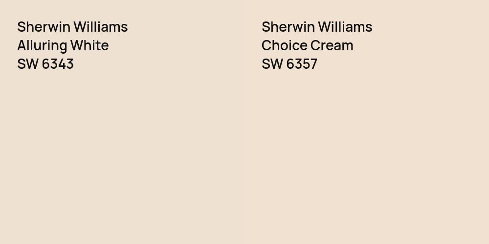 Sherwin Williams Alluring White vs. Sherwin Williams Choice Cream