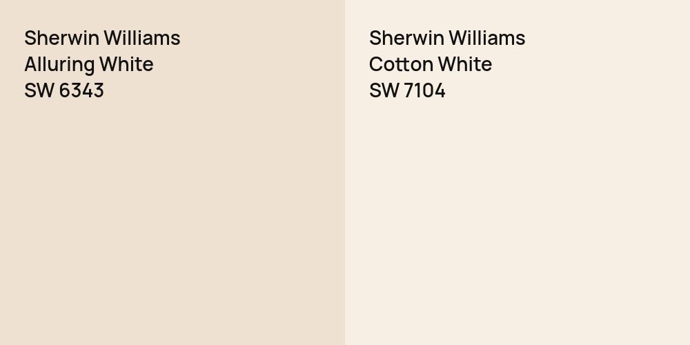 Sherwin Williams Alluring White vs. Sherwin Williams Cotton White