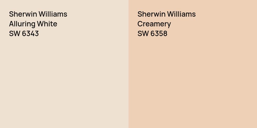 Sherwin Williams Alluring White vs. Sherwin Williams Creamery