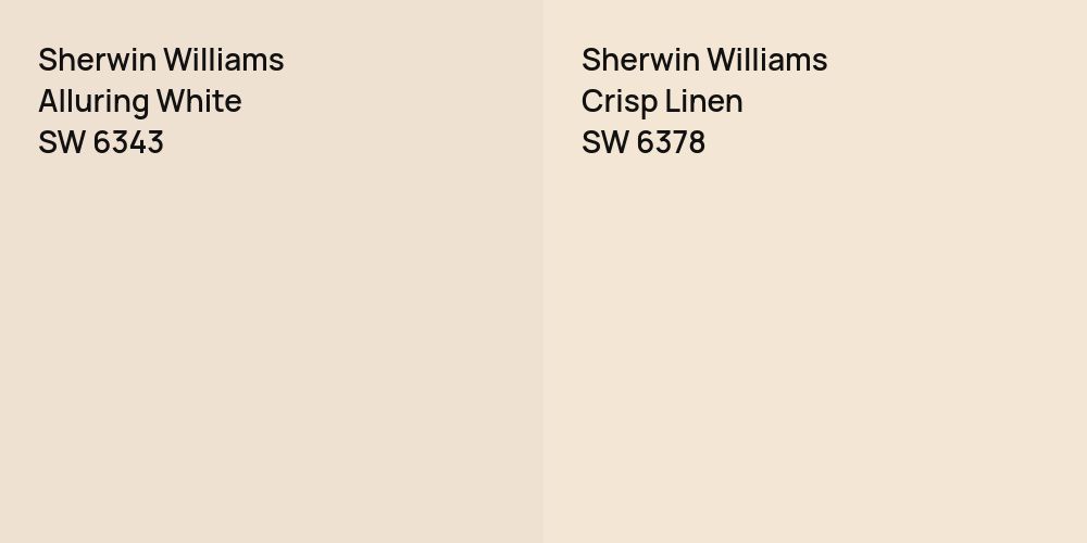 Sherwin Williams Alluring White vs. Sherwin Williams Crisp Linen