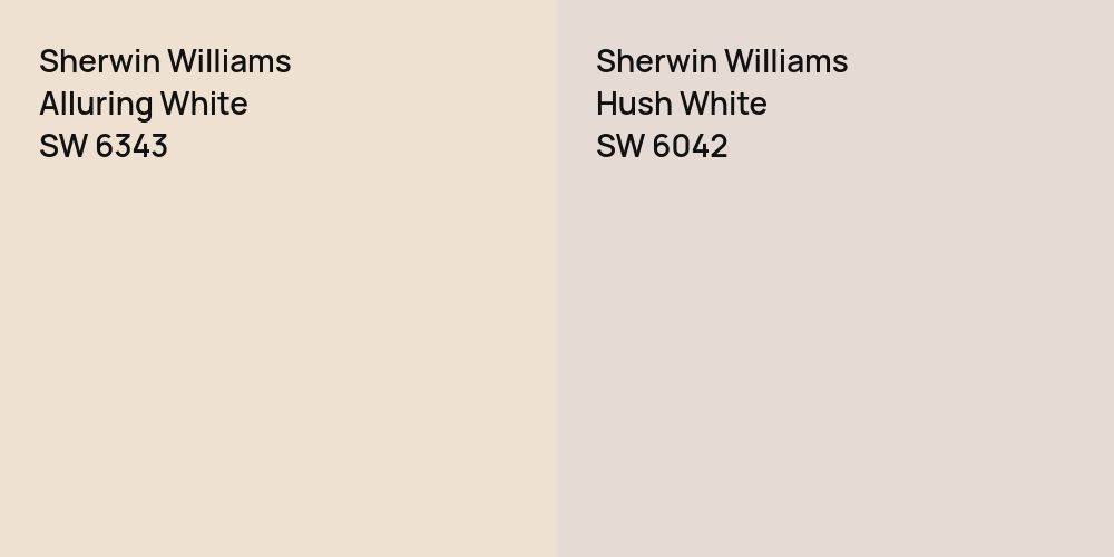 Sherwin Williams Alluring White vs. Sherwin Williams Hush White