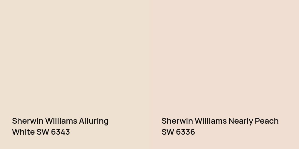 Sherwin Williams Alluring White vs. Sherwin Williams Nearly Peach