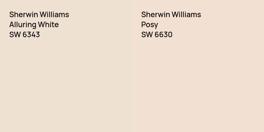 Sherwin Williams Alluring White vs. Sherwin Williams Posy