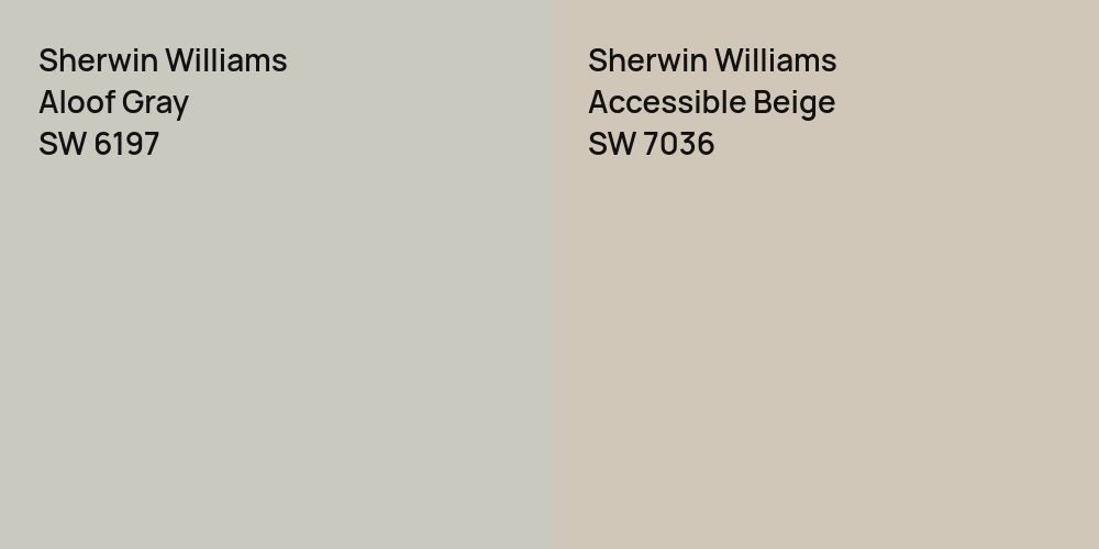 Sherwin Williams Aloof Gray vs. Sherwin Williams Accessible Beige