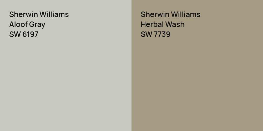 Sherwin Williams Aloof Gray vs. Sherwin Williams Herbal Wash