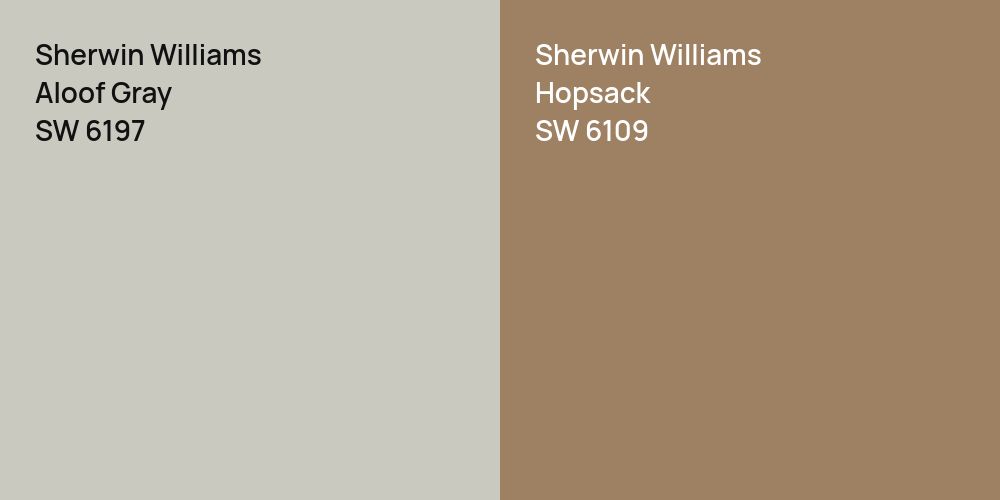 Sherwin Williams Aloof Gray vs. Sherwin Williams Hopsack