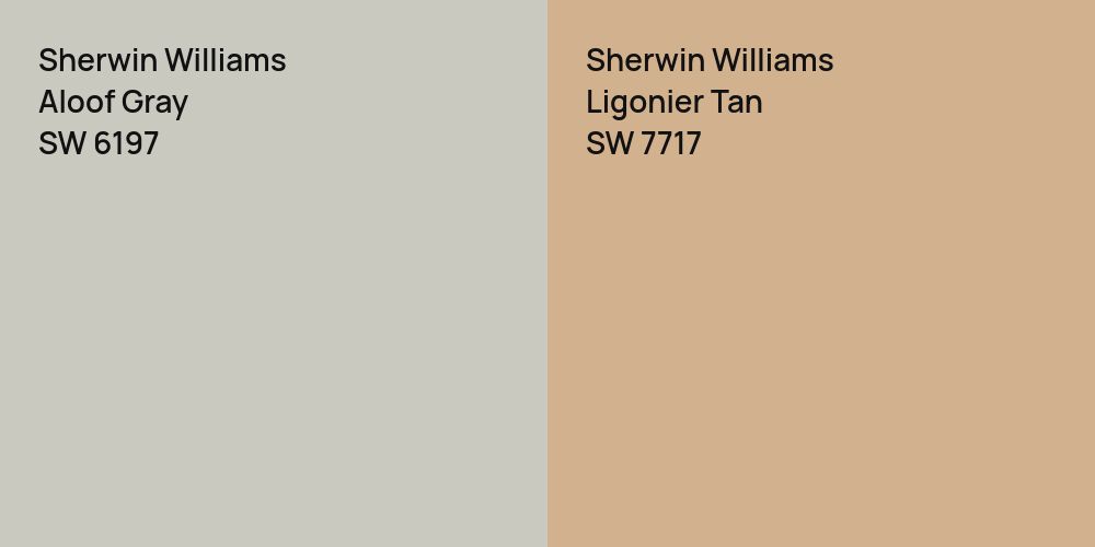 Sherwin Williams Aloof Gray vs. Sherwin Williams Ligonier Tan