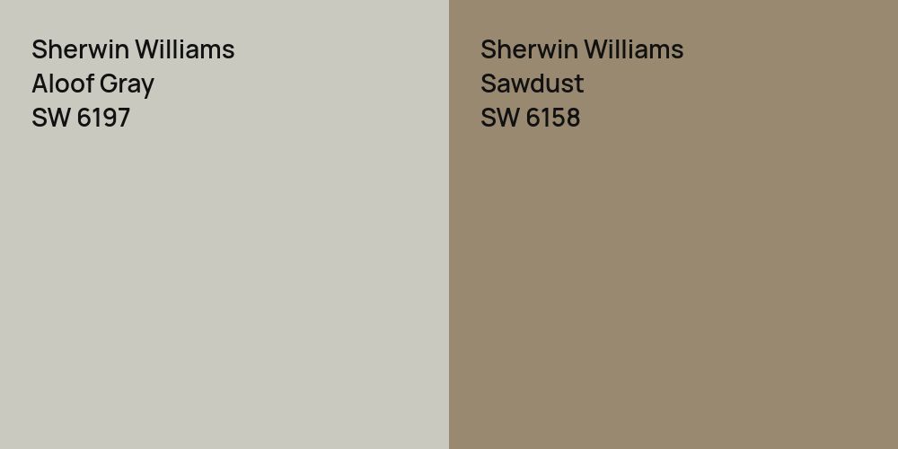 Sherwin Williams Aloof Gray vs. Sherwin Williams Sawdust