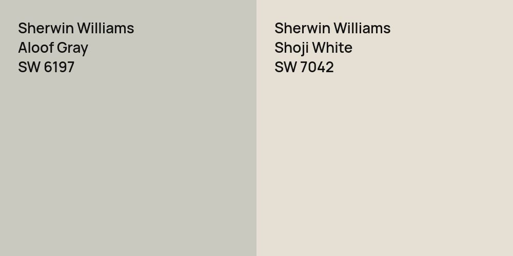 Sherwin Williams Aloof Gray vs. Sherwin Williams Shoji White