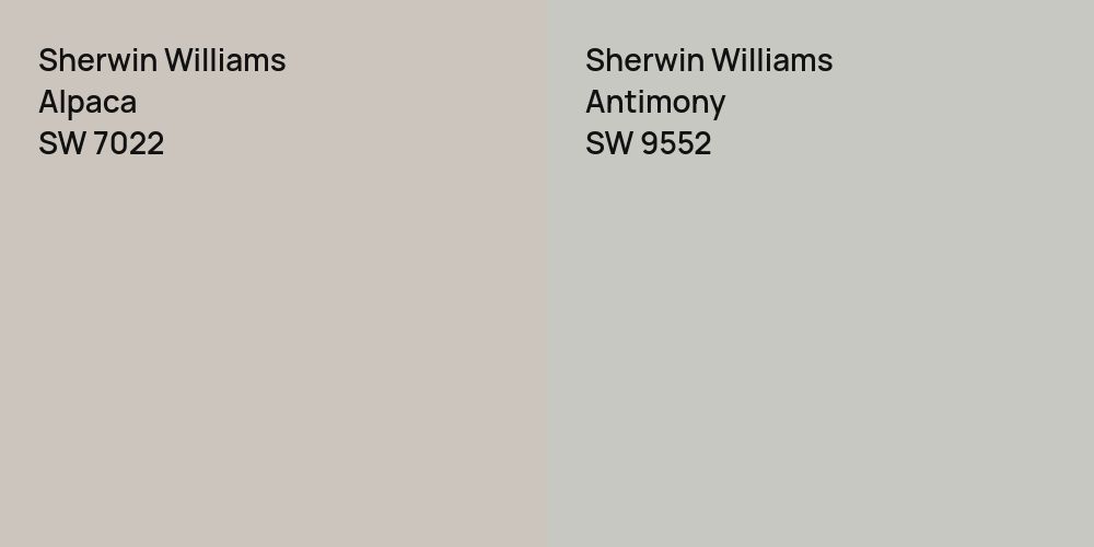 Sherwin Williams Alpaca vs. Sherwin Williams Antimony