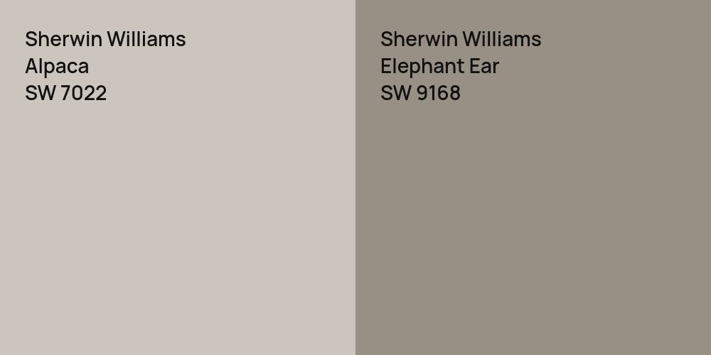 Sherwin Williams Alpaca vs. Sherwin Williams Elephant Ear