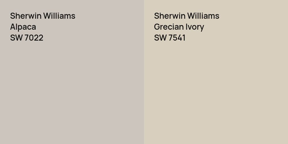 Sherwin Williams Alpaca vs. Sherwin Williams Grecian Ivory