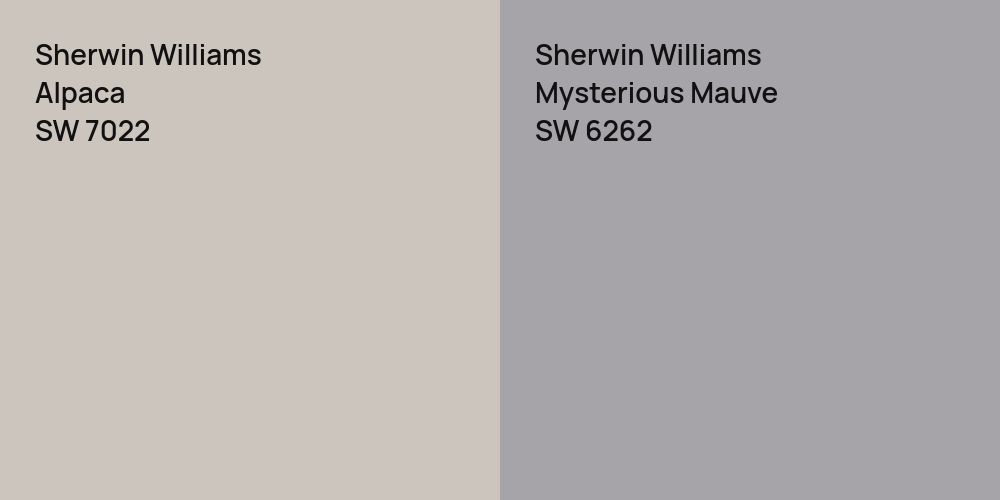 Sherwin Williams Alpaca vs. Sherwin Williams Mysterious Mauve