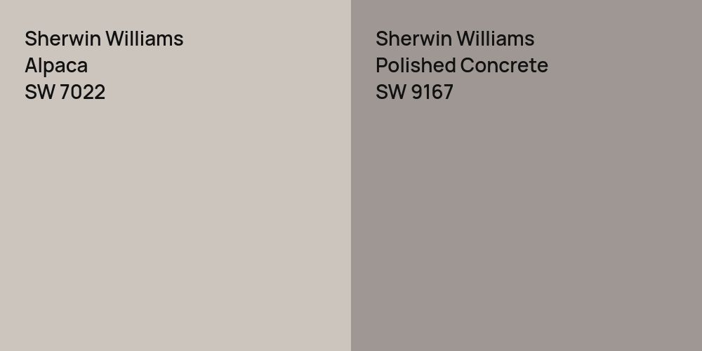 Sherwin Williams Alpaca vs. Sherwin Williams Polished Concrete