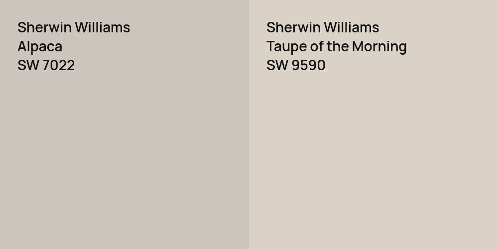 Sherwin Williams Alpaca vs. Sherwin Williams Taupe of the Morning