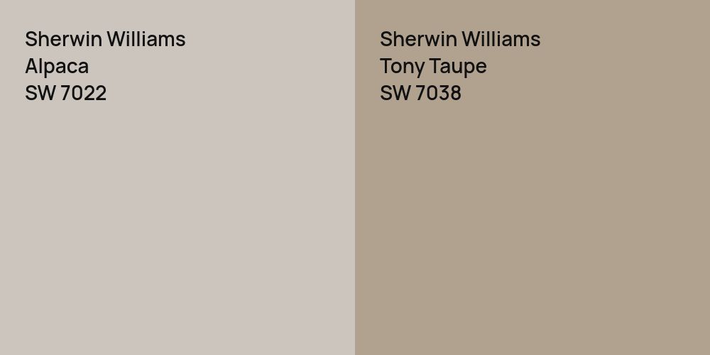 Sherwin Williams Alpaca vs. Sherwin Williams Tony Taupe