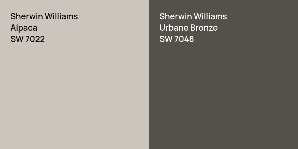 Sherwin Williams Alpaca vs. Sherwin Williams Urbane Bronze