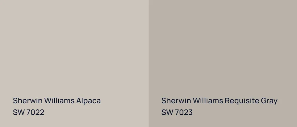 Sherwin Williams Alpaca SW 7022 vs Sherwin Williams Requisite Gray SW 7023