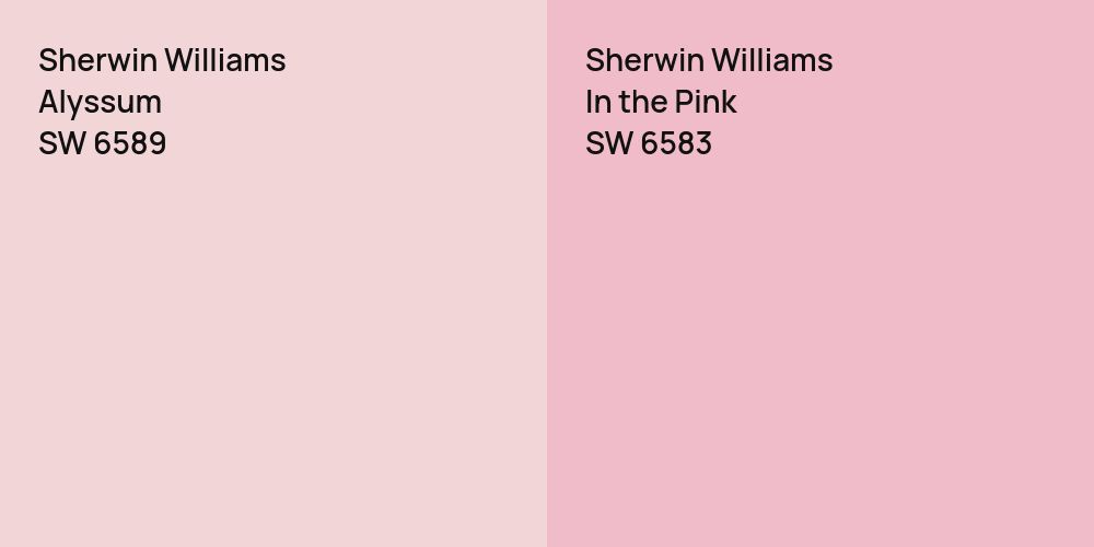 Sherwin Williams Alyssum vs. Sherwin Williams In the Pink