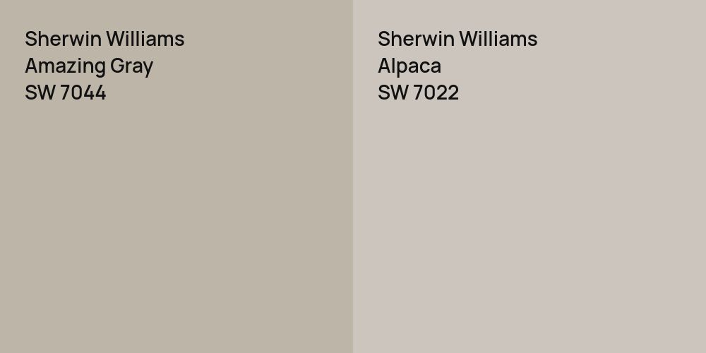 Sherwin Williams Amazing Gray vs. Sherwin Williams Alpaca