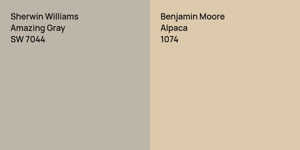 Sherwin Williams Amazing Gray vs. Benjamin Moore Alpaca