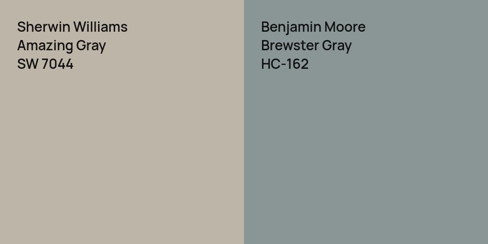 Sherwin Williams Amazing Gray vs. Benjamin Moore Brewster Gray