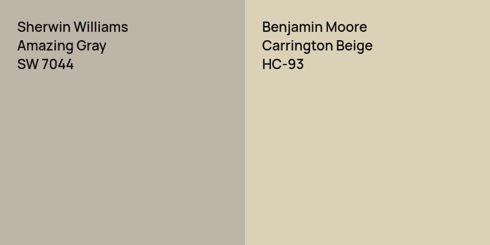 Sherwin Williams Amazing Gray vs. Benjamin Moore Carrington Beige