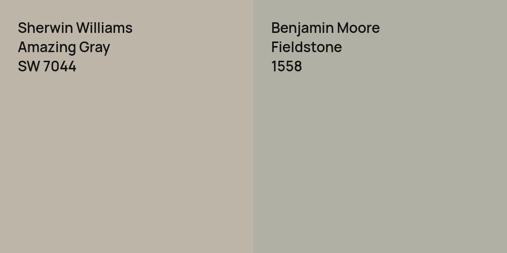 Sherwin Williams Amazing Gray vs. Benjamin Moore Fieldstone