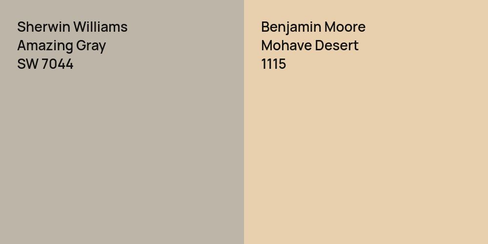 Sherwin Williams Amazing Gray vs. Benjamin Moore Mohave Desert