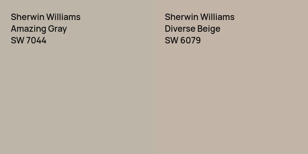 Sherwin Williams Amazing Gray vs. Sherwin Williams Diverse Beige