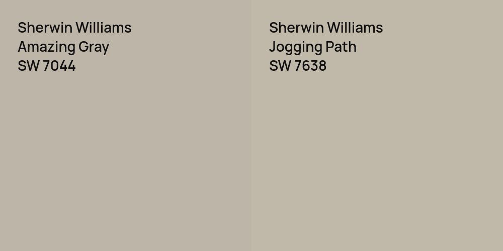 Sherwin Williams Amazing Gray vs. Sherwin Williams Jogging Path