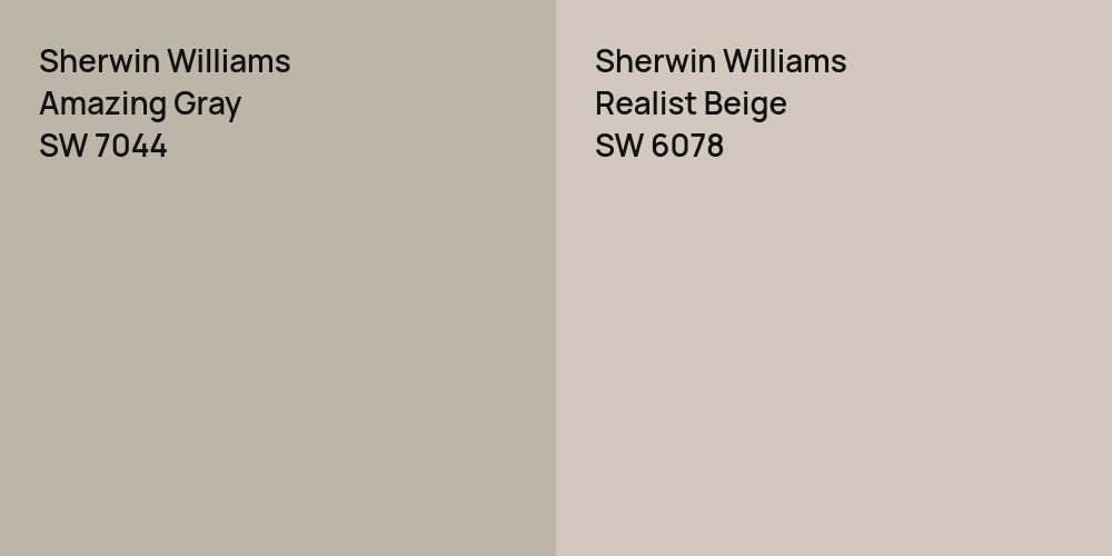 Sherwin Williams Amazing Gray vs. Sherwin Williams Realist Beige