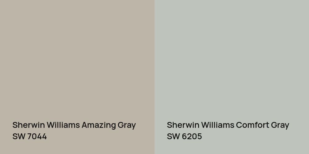 Sherwin Williams Amazing Gray vs. Sherwin Williams Comfort Gray