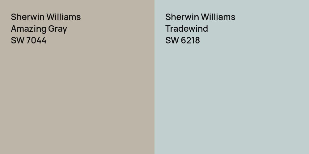 Sherwin Williams Amazing Gray vs. Sherwin Williams Tradewind