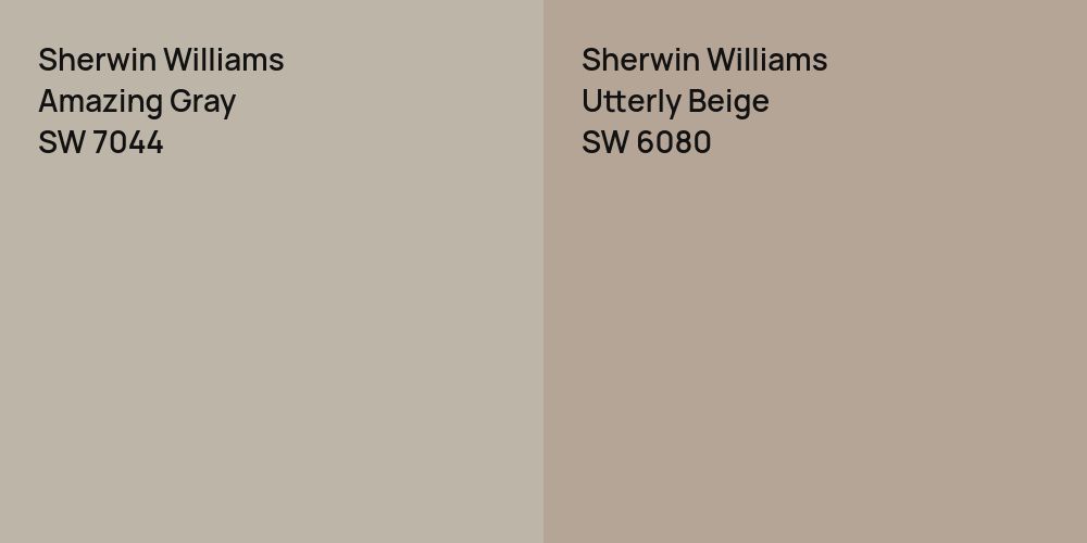 Sherwin Williams Amazing Gray vs. Sherwin Williams Utterly Beige