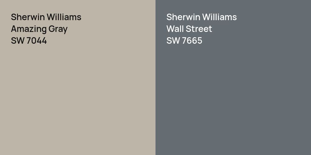 Sherwin Williams Amazing Gray vs. Sherwin Williams Wall Street