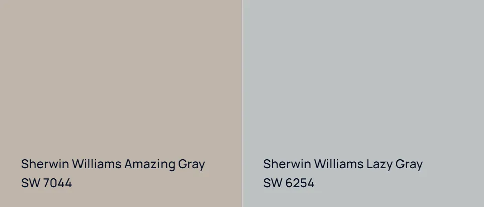 Sherwin Williams Amazing Gray SW 7044 vs Sherwin Williams Lazy Gray SW 6254