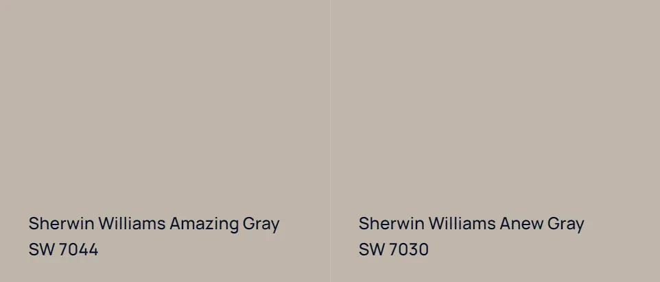 Sherwin Williams Amazing Gray SW 7044 vs Sherwin Williams Anew Gray SW 7030