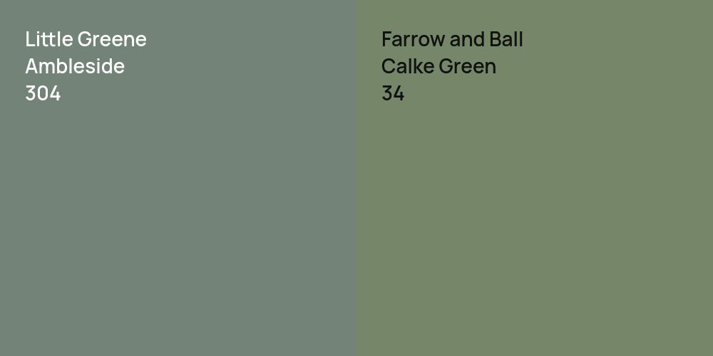 Little Greene Ambleside vs. Farrow and Ball Calke Green